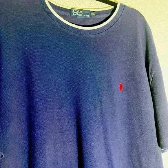 Men’s Polo Ralph Lauren Blue Crewneck Short Sleeve Shirt Size XXL 100% Cotton - Picture 3 of 4